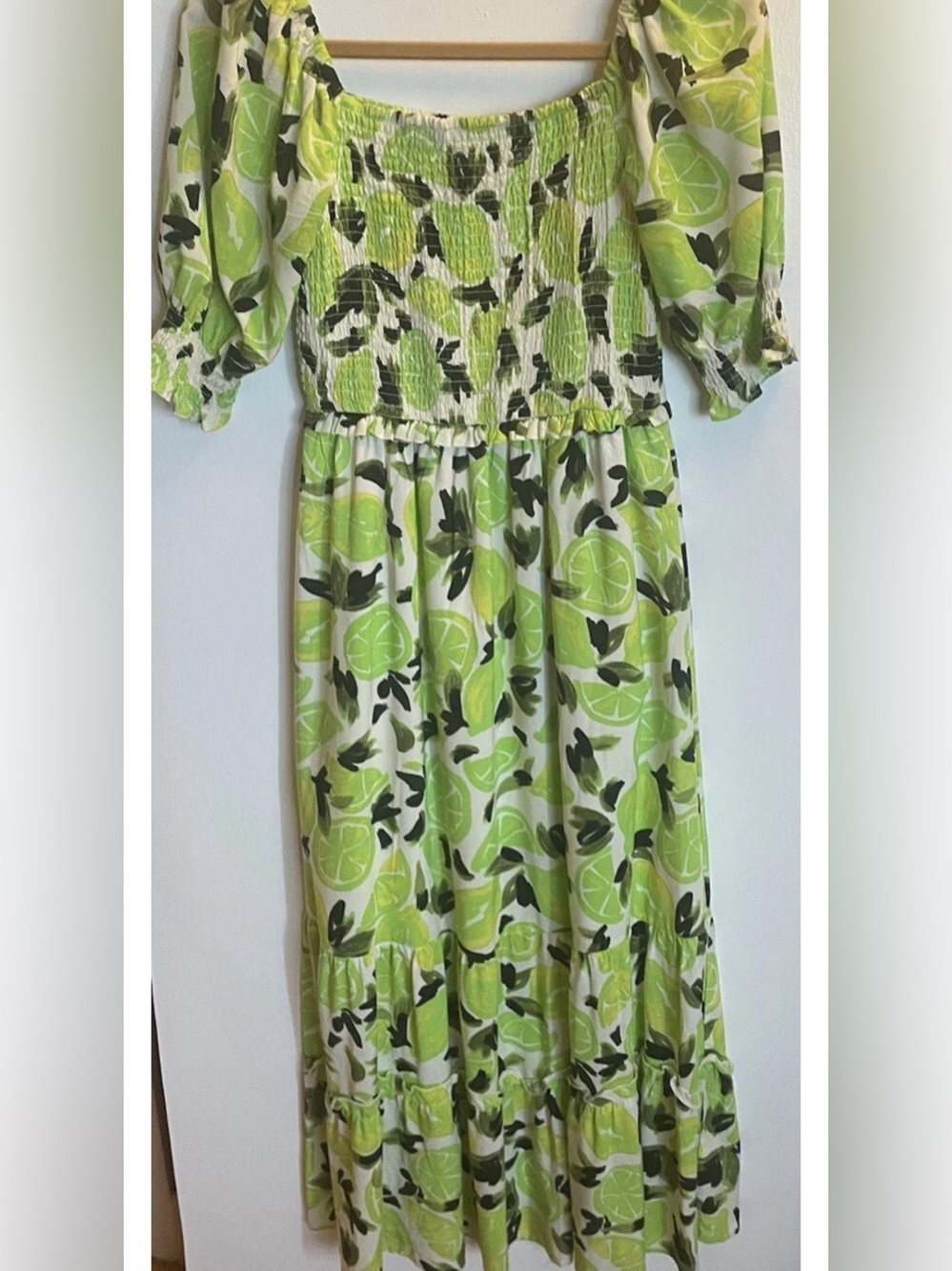 Steve Madden Sunny Lime Challis Midi dress- NWT size S - Picture 4 of 8
